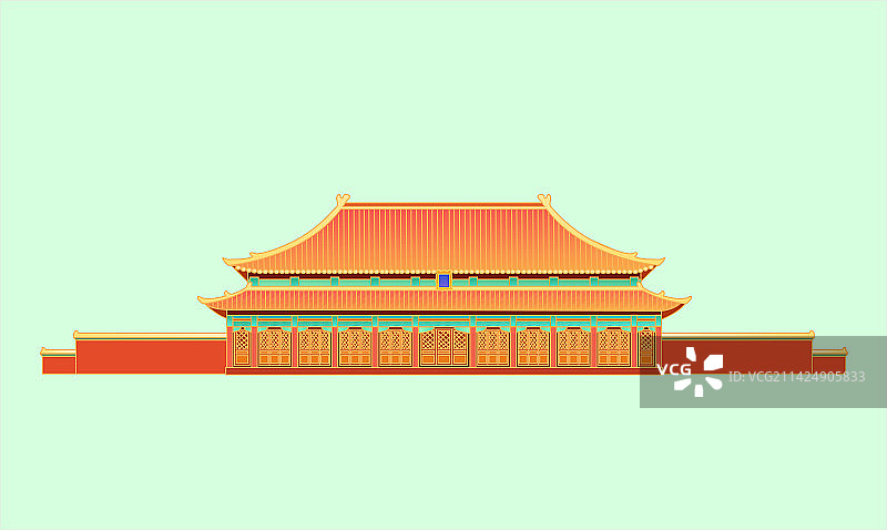 北京地标太和殿国潮风插画图片素材
