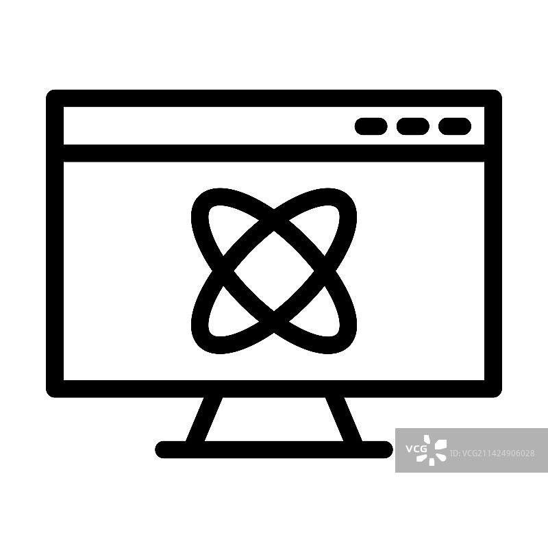 计算机科学粗线图标图片素材