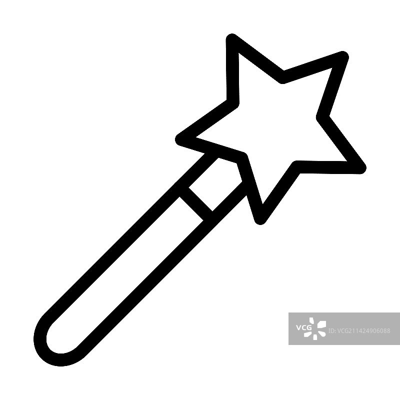 魔术棒粗线图标图片素材