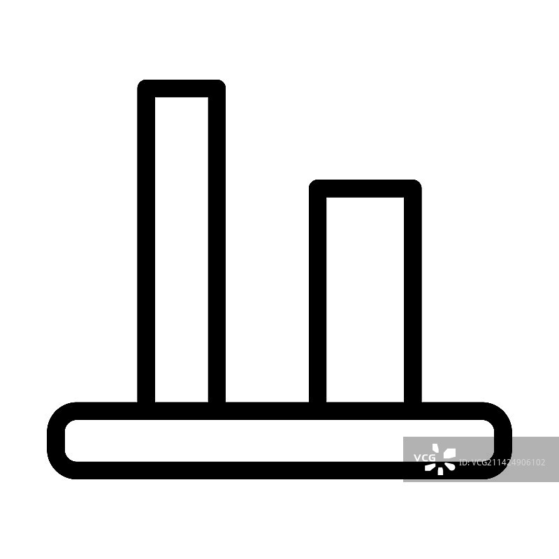 底对齐粗线图标（竖版）图片素材