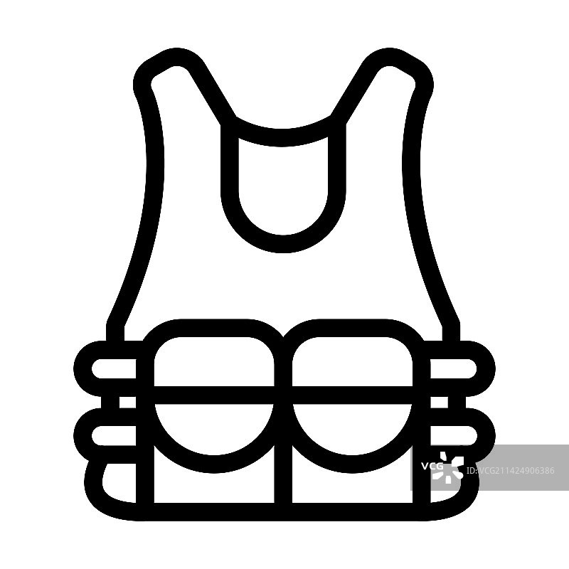 防弹背心粗线图标图片素材