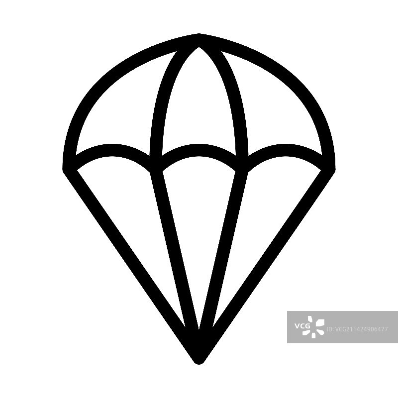 跳伞粗线图标图片素材