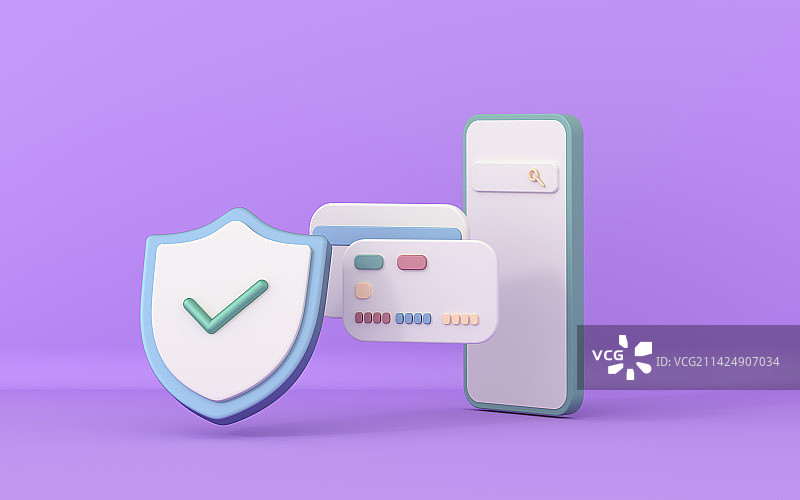 3D网络安全主题插画图片素材