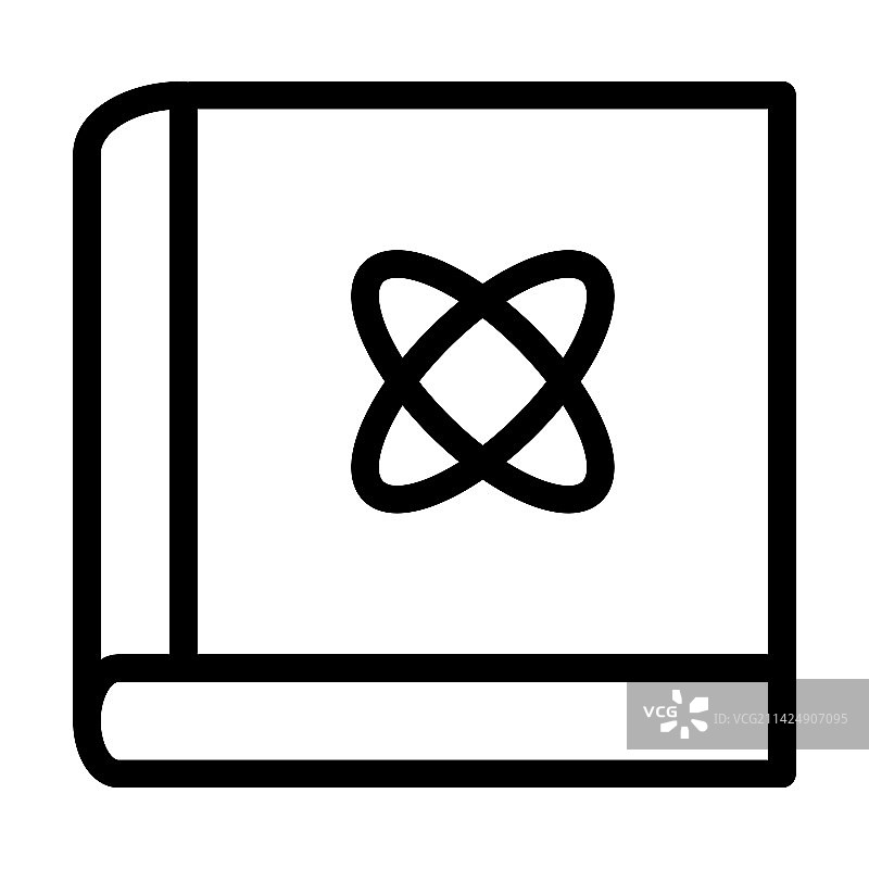 科学书籍粗线图标图片素材