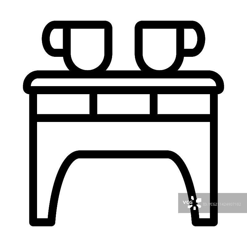 咖啡桌粗线条图标图片素材