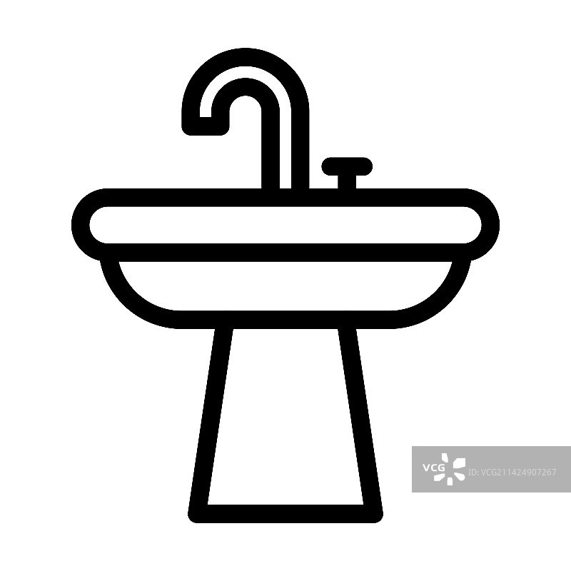 水槽粗线图标图片素材