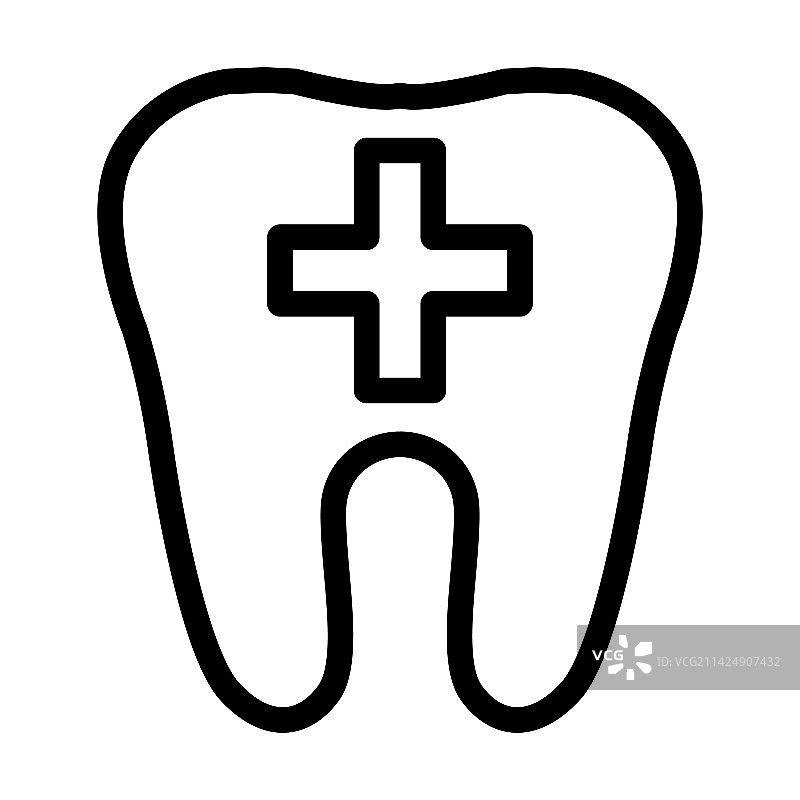 牙科护理粗线条图标图片素材