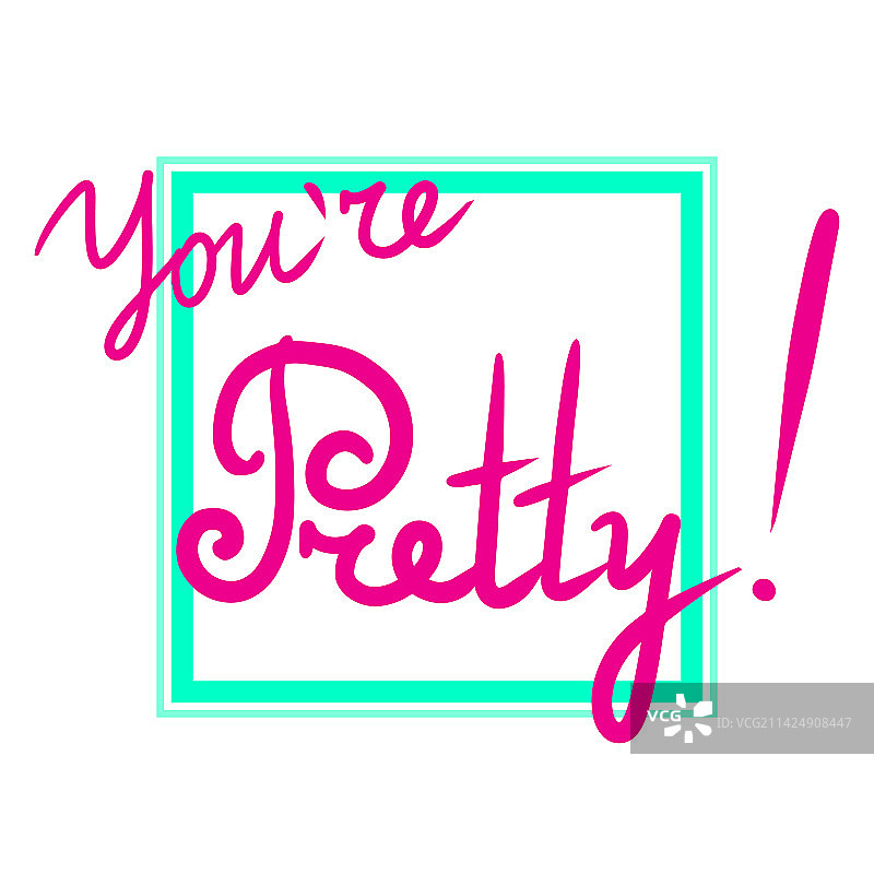 你是美丽的粉色文字排版图片素材