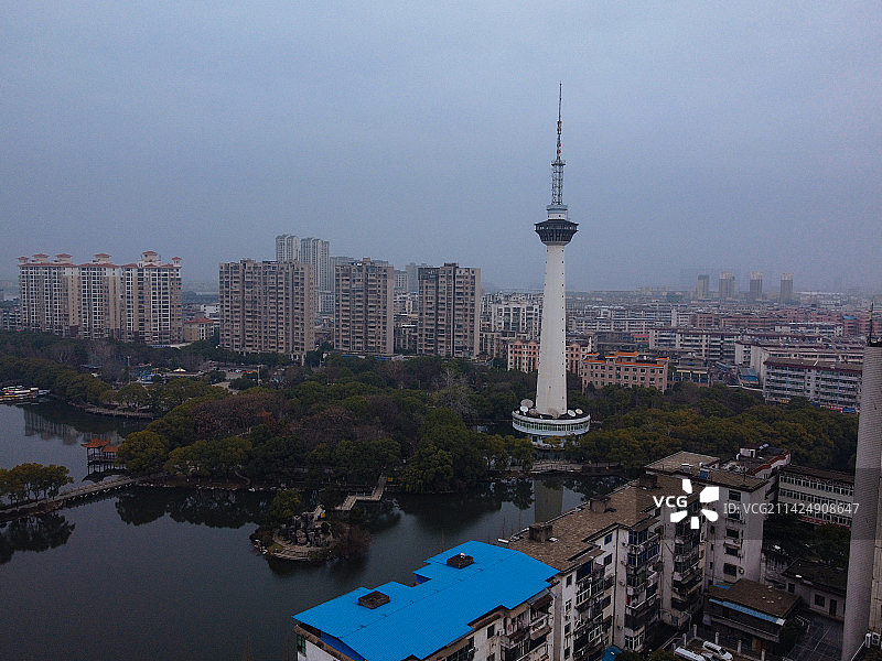 樟树市 药都公园 药都南大道 福城公园 地标 航拍图片素材
