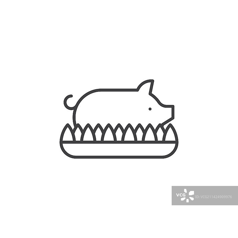 烤猪肉线性风格图标图片素材