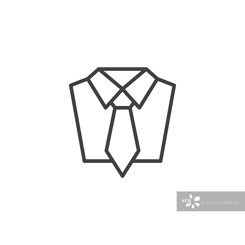 衬衫领带线条风格图标图片素材