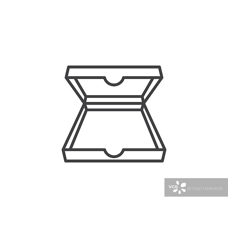 打开的披萨盒线性图标图片素材