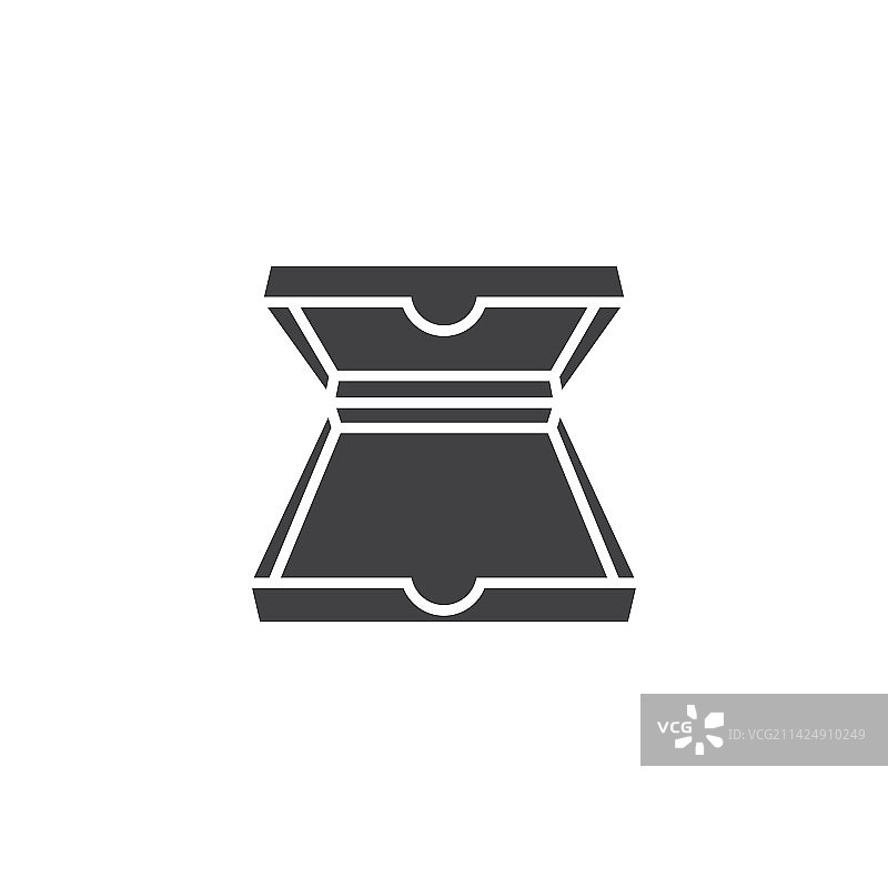 打开的比萨盒 Glyph 图标线性样式标志图片素材