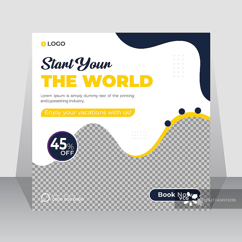 探索世界旅行社交媒体帖子设计图片素材