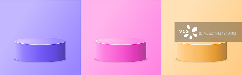逼真彩色领奖台舞台模板图片素材