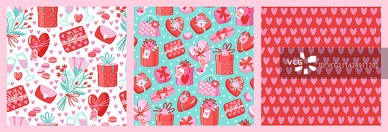 情人节潮流无缝图案图片素材
