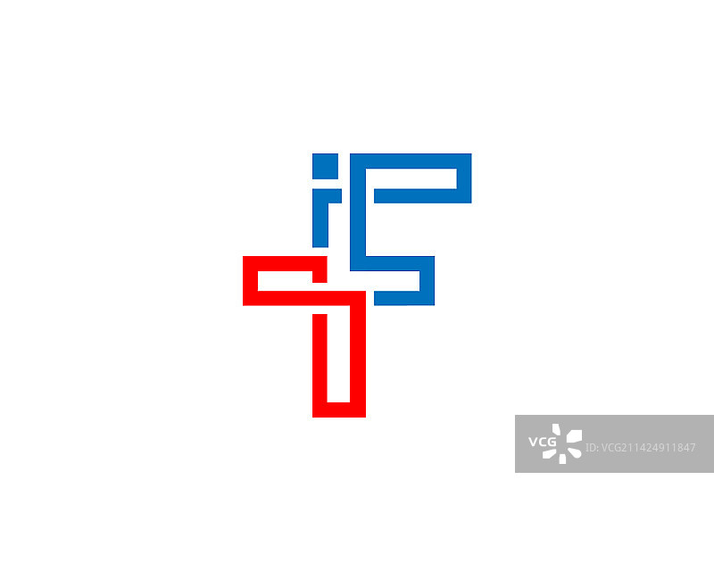 字母TF和FT独特标志设计图片素材