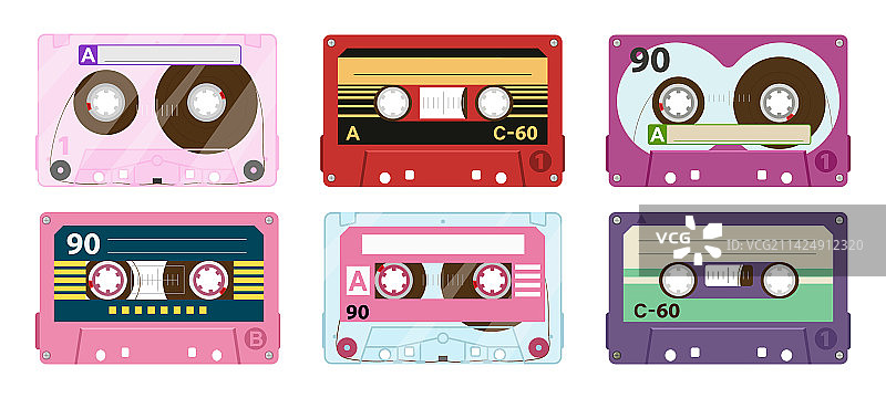 卡通80年代立体声磁带复古磁带图片素材