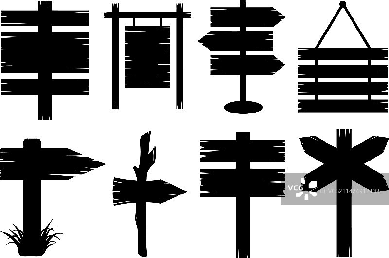 不同的木制路标合集图片素材