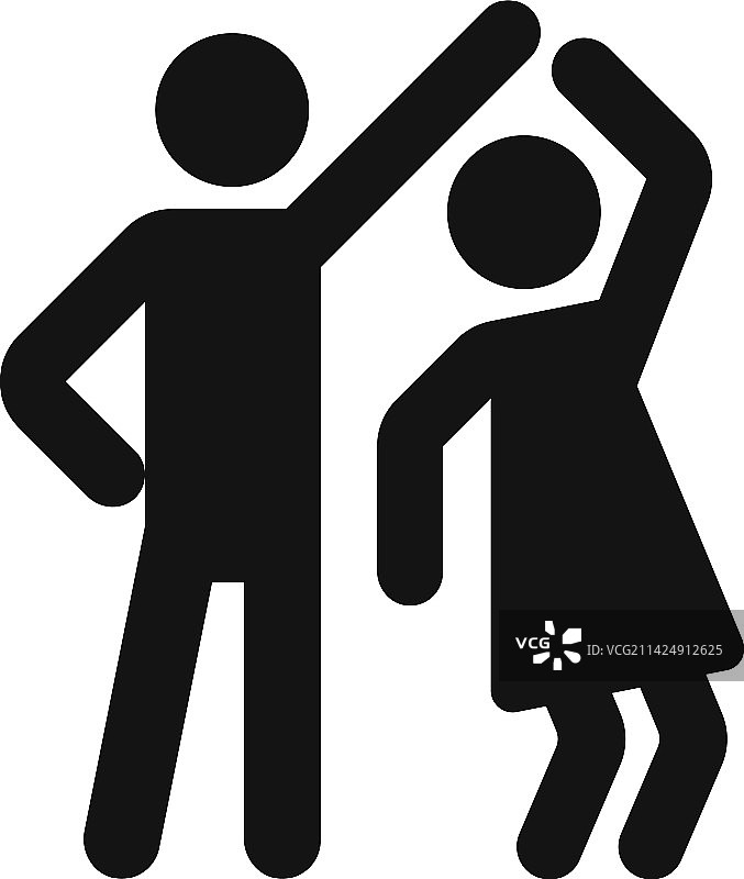 跳舞的男人和女人黑色图标舞蹈人物图片素材