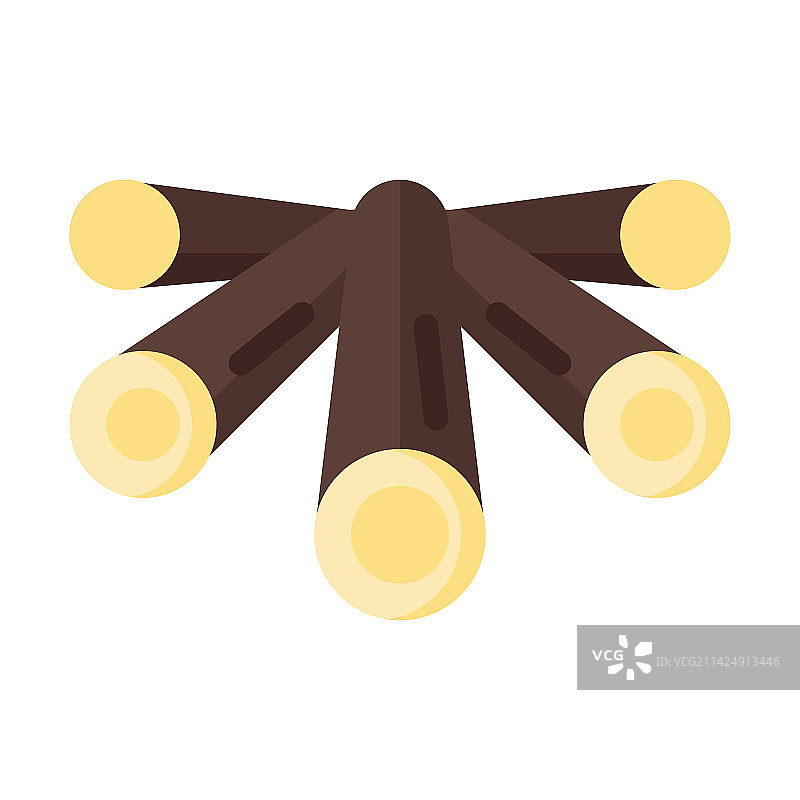 扁平风格的木柴图标图片素材
