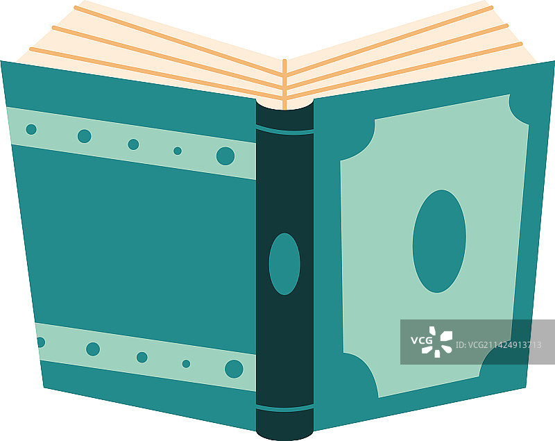 打开的绿色课本图片素材