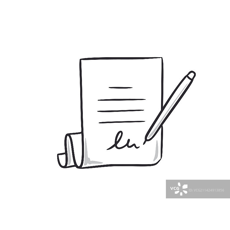 合同文件涂鸦草稿纸图片素材