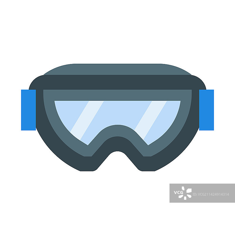 扁平风格滑雪镜图标图片素材