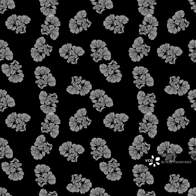 复古花卉无缝图案图片素材