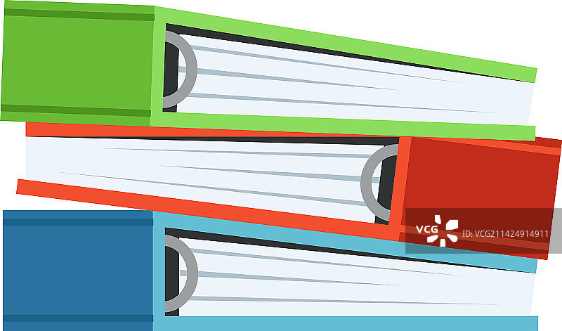 彩色办公文件堆叠图标图片素材