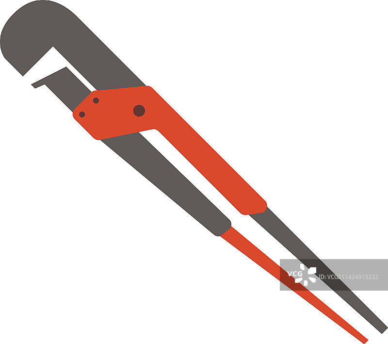 管钳彩色图标，水管工维修工具图片素材