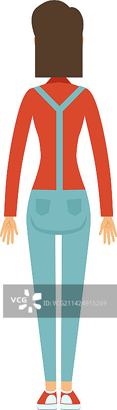 穿工作服的女人后视图，专业女性图片素材