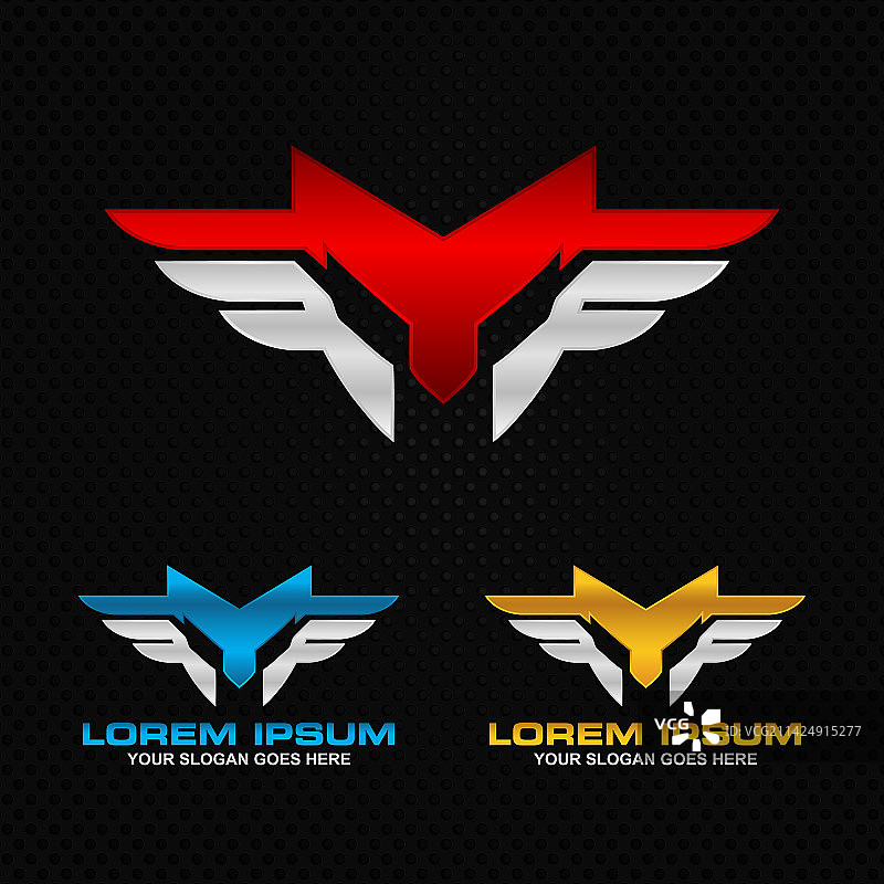 带翅膀的字母M标志图片素材