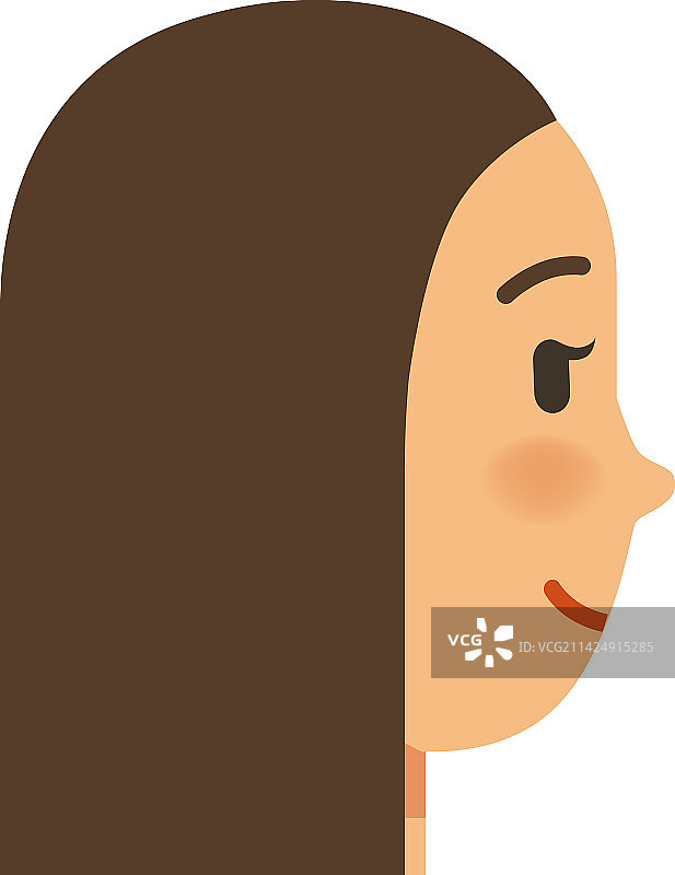卡通女孩头像侧面图片素材