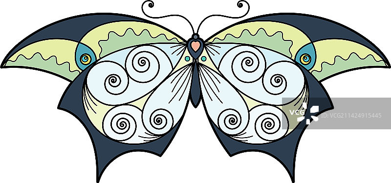 带彩色装饰翅膀的春季飞蛾图片素材