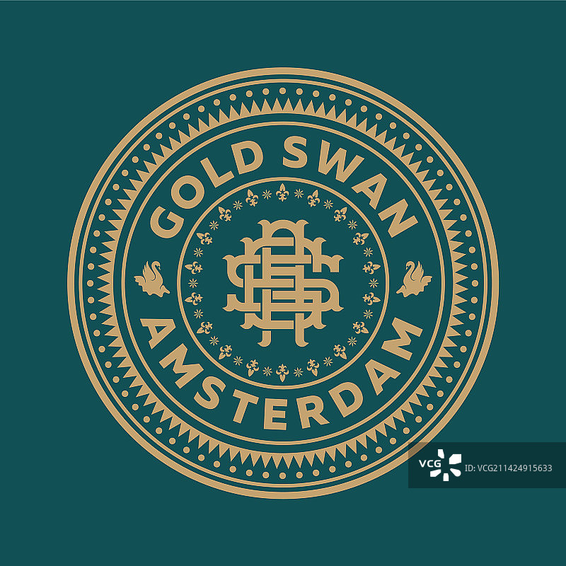 复古经典字母组合标志设计图片素材