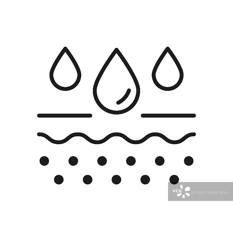皮肤层吸收水滴轮廓图标图片素材