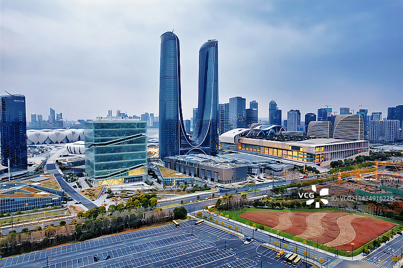 杭州之门-杭州奥体中心x-亚运会图片素材