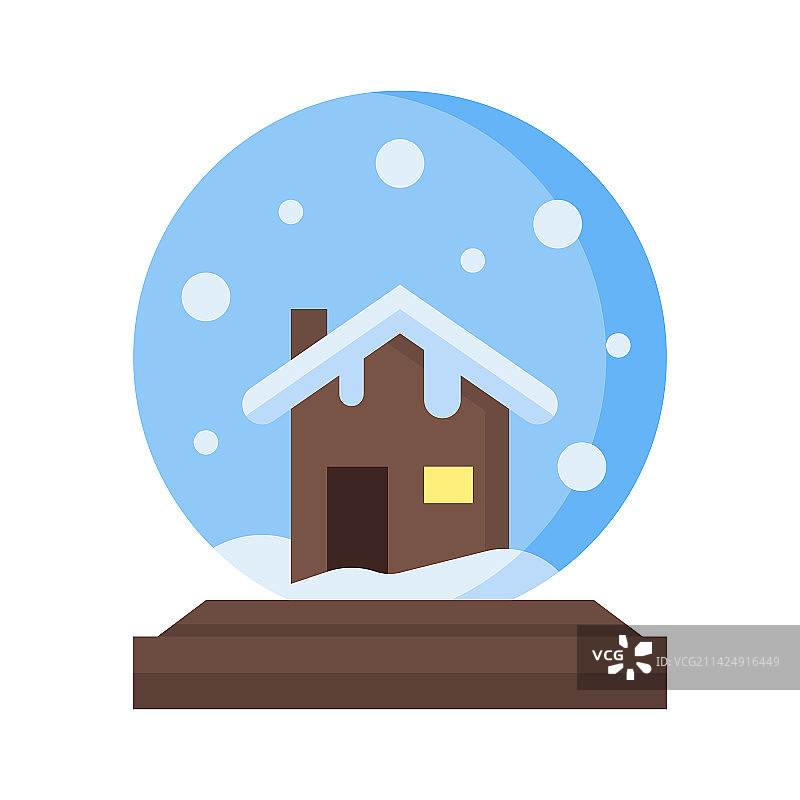 扁平风格雪花球图标图片素材