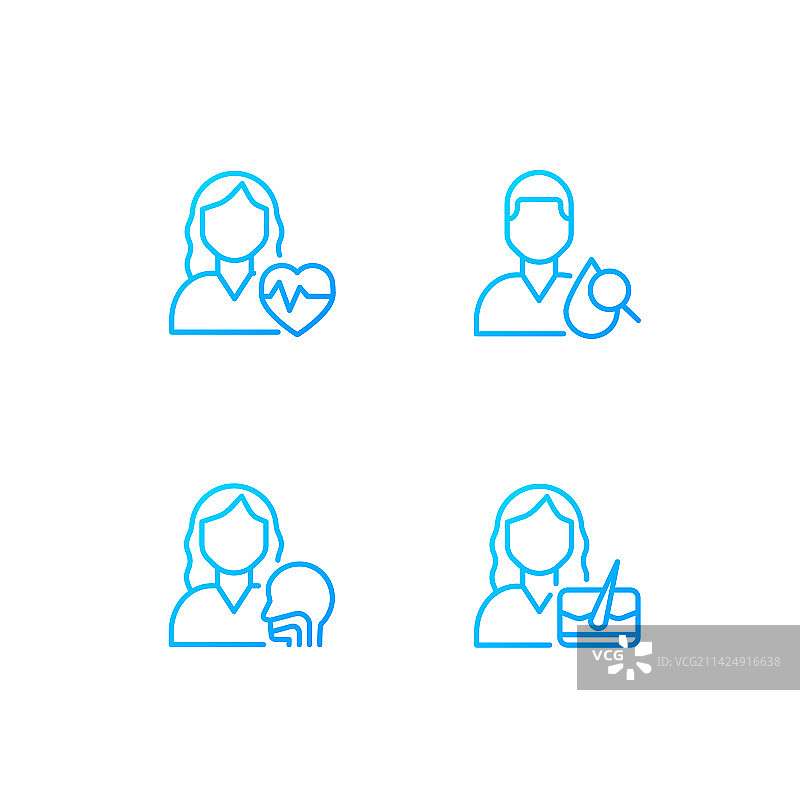 医生预约像素完美渐变线性图标图片素材