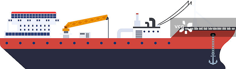 货船扁平图标，油轮海运图片素材