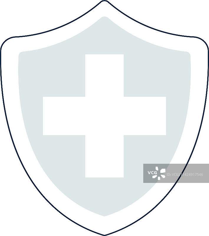 带十字标志的盾牌健康保护图标图片素材