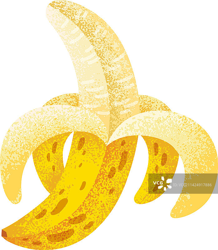 去皮香蕉图标，香甜的热带纹理水果图片素材