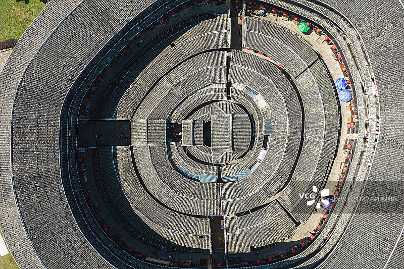 世界非遗客家围屋：福建龙岩永定高北土楼群承启楼图片素材