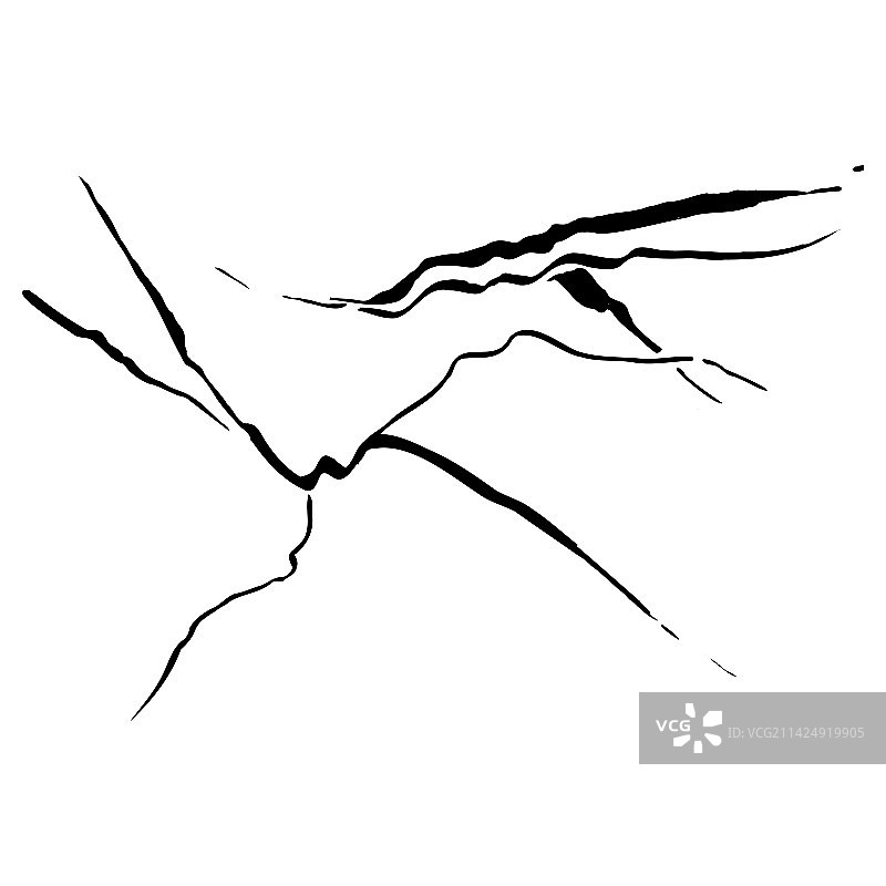 冰裂纹逼真素描黑线图片素材