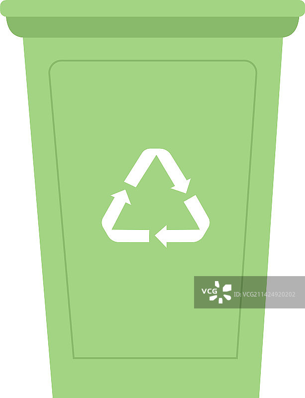 带回收标志的绿色垃圾桶图片素材