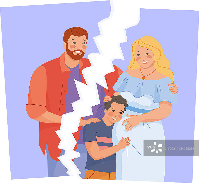 撕裂的家庭照片 离婚主题图片素材