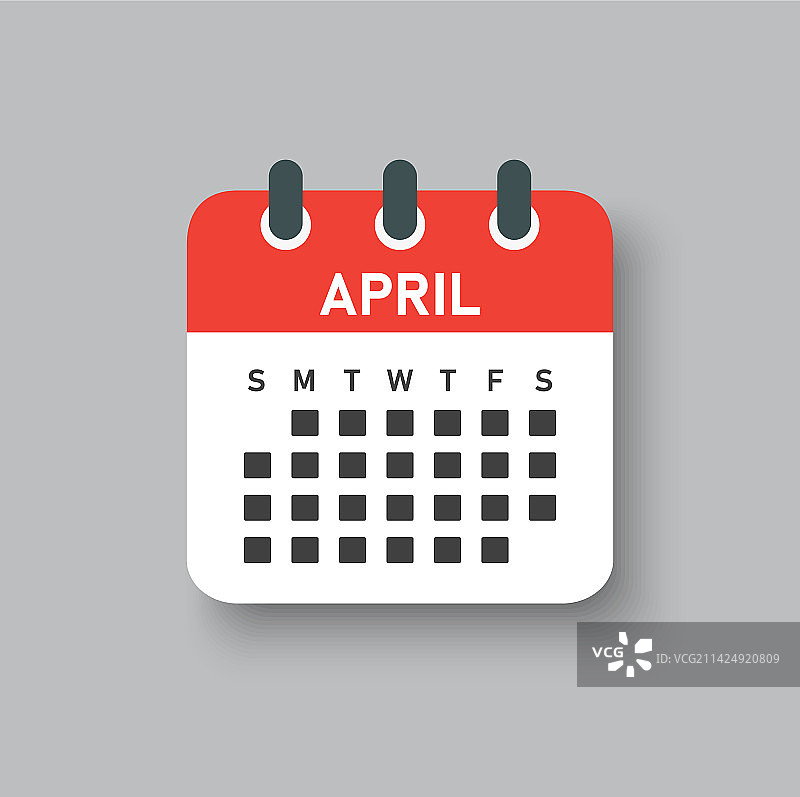 四月日历图标页面模板图片素材
