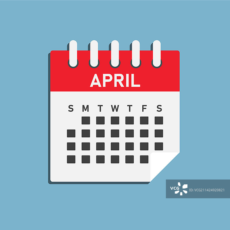 四月日历图标页面模板图片素材