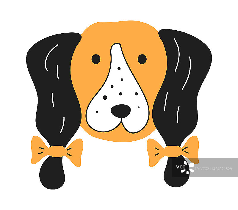 素描风格的腊肠犬头像图片素材